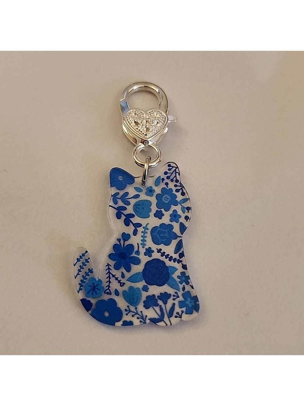 CAT  ZIPPER Pull purse charm Or Charm bracelet Lobster claw clip closure